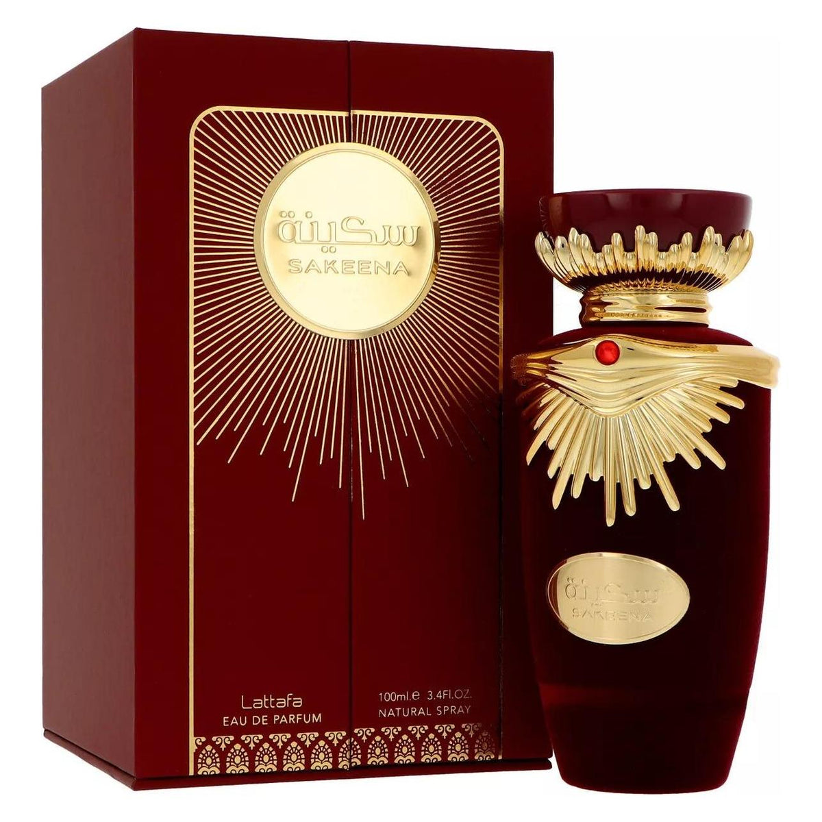 Lattafa Sakeena Eau de Parfum bottle and box
