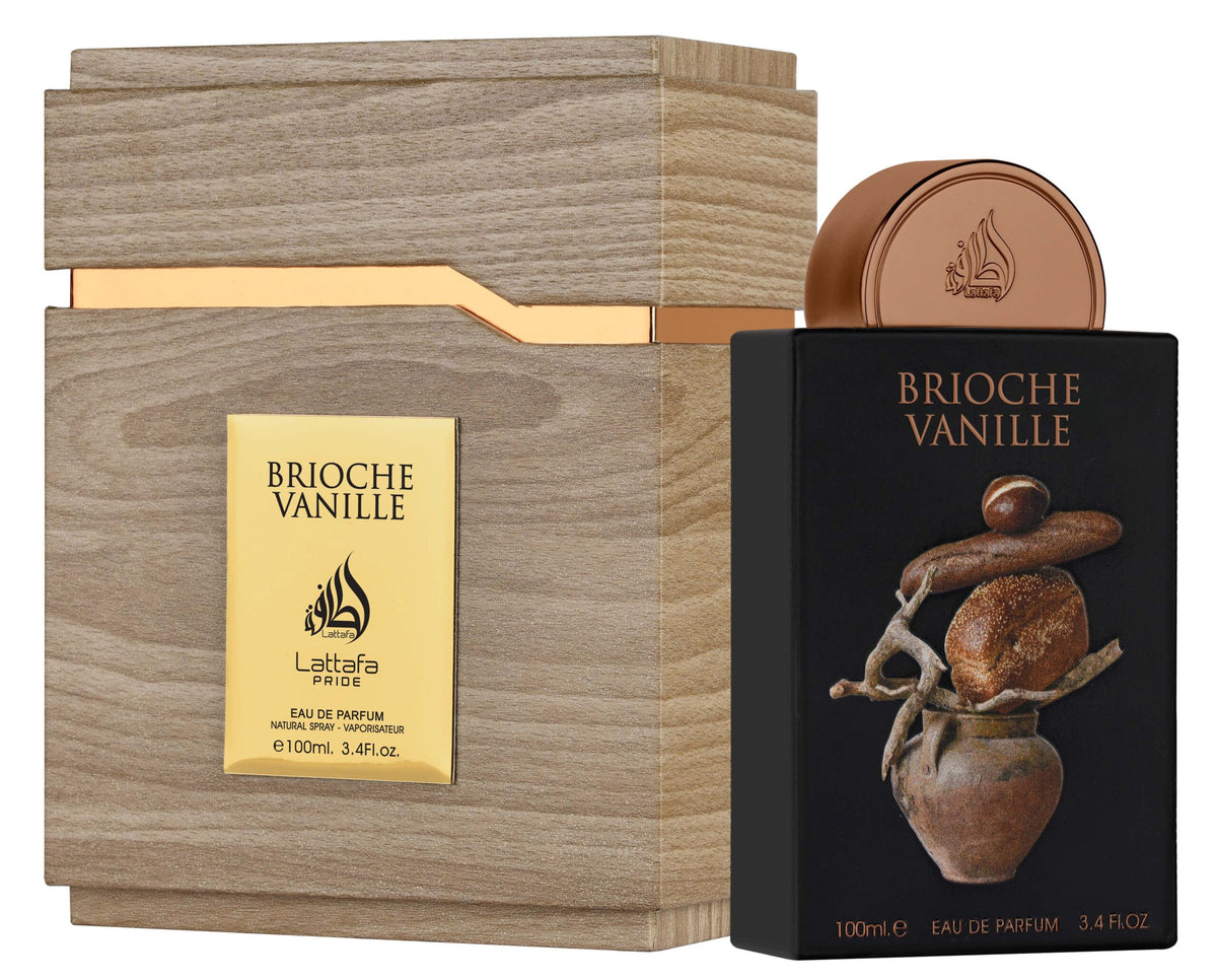Lattafa Pride Brioche Vanille Eau de Parfum bottle and box