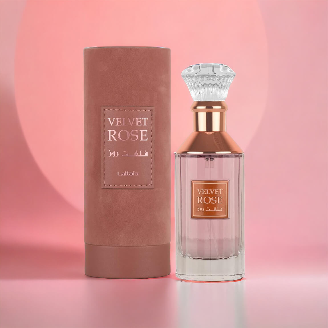 Lattafa Velvet Rose Eau de Parfum bottle and box
